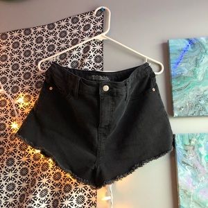 Black Jean Shorts